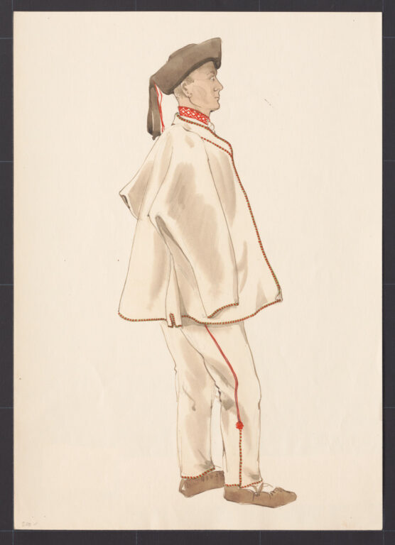 Kresba – mládenec v kabanici