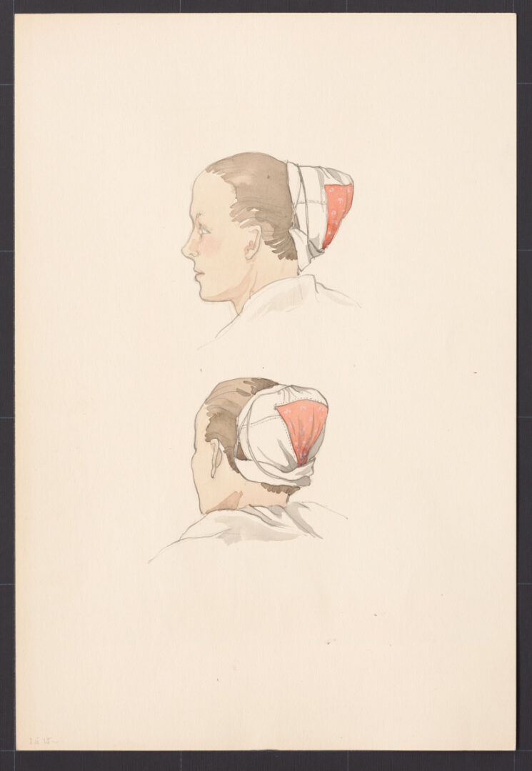 Kresba – žena v čepci