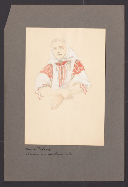 Kresba – žena v šatke