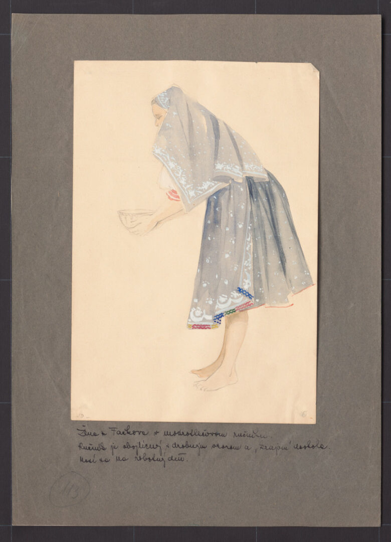 Kresba – žena v pracovnom odeve