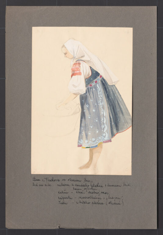 Kresba – žena v pracovnom odeve