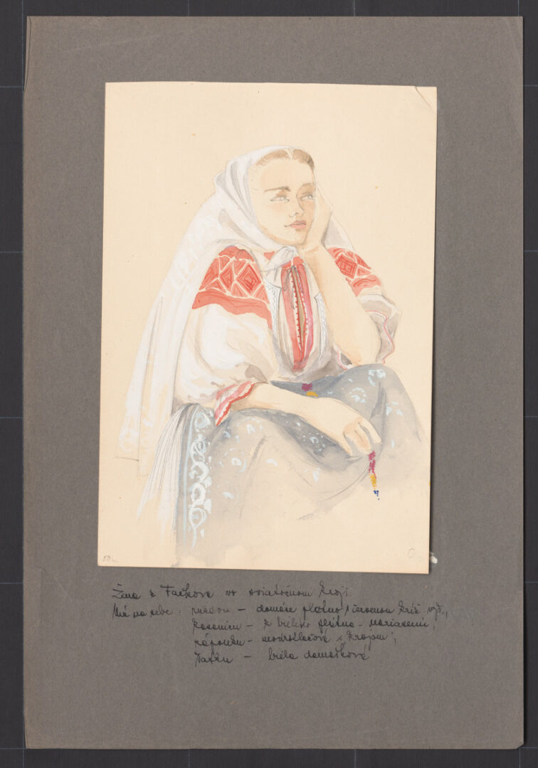 Kresba – žena v pracovnom odeve