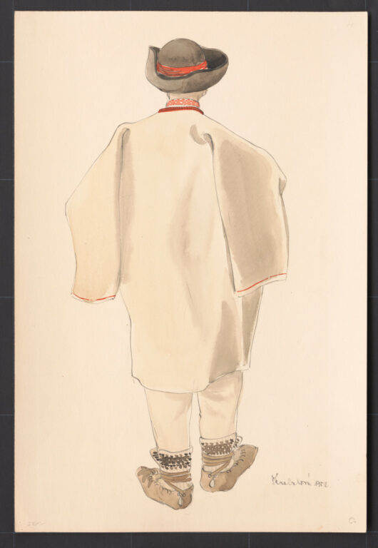 Kresba – muž v kabanici