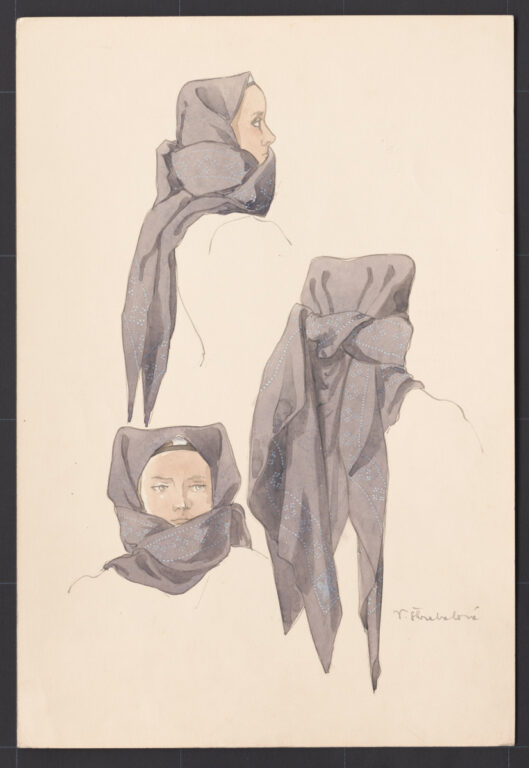 Kresba – viazanie veľkej šatky