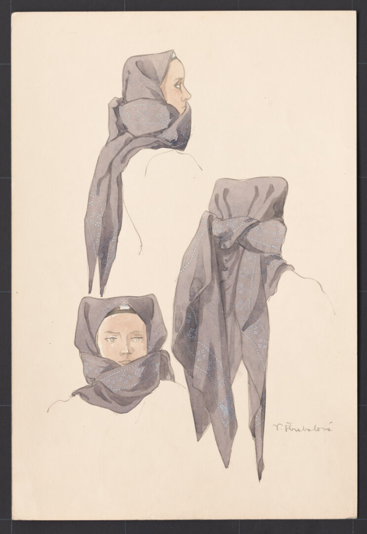 Kresba – viazanie veľkej šatky