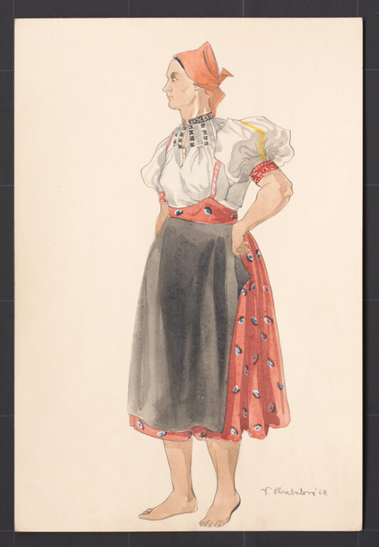 Kresba – pracovný odev ženy