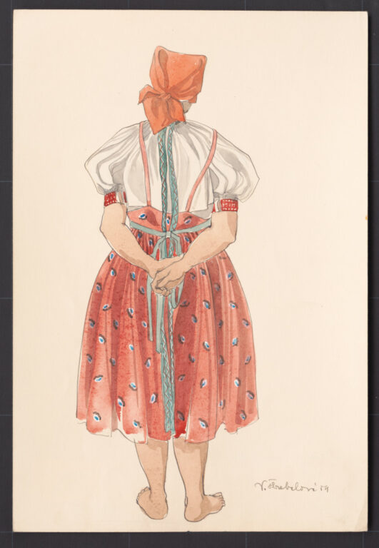 Kresba – pracovný odev ženy