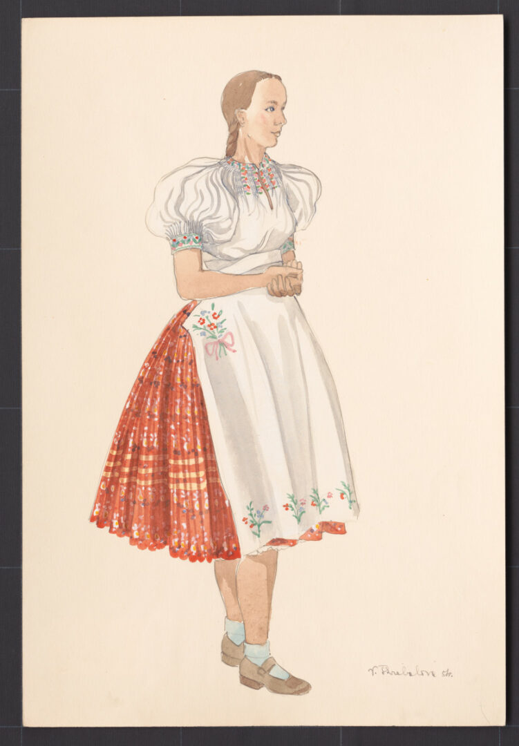 Kresba – odev dievčenský sviatočný