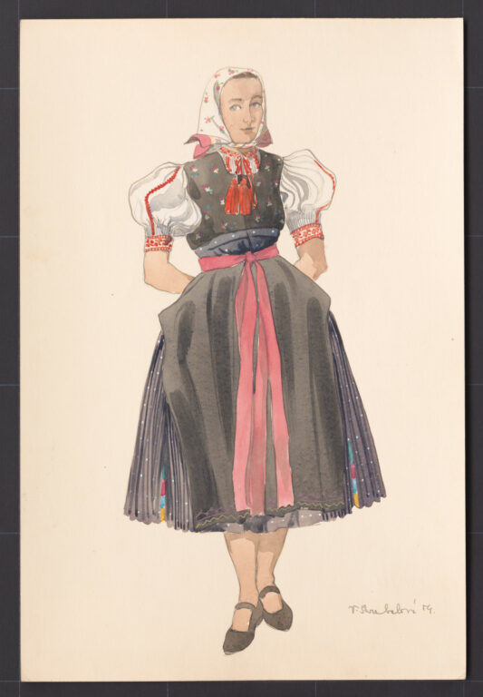 Kresba – odev dievčenský sviatočný