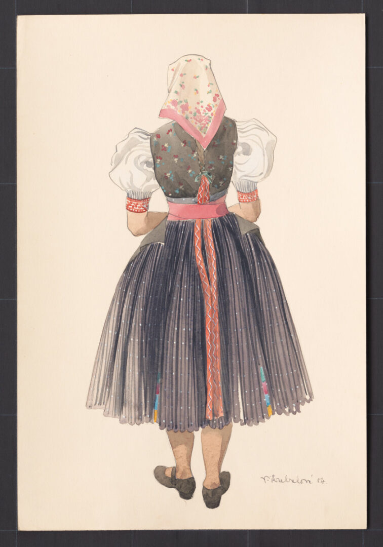 Kresba – odev dievčenský sviatočný