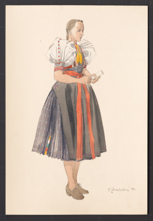 Kresba – odev dievčenský sviatočný