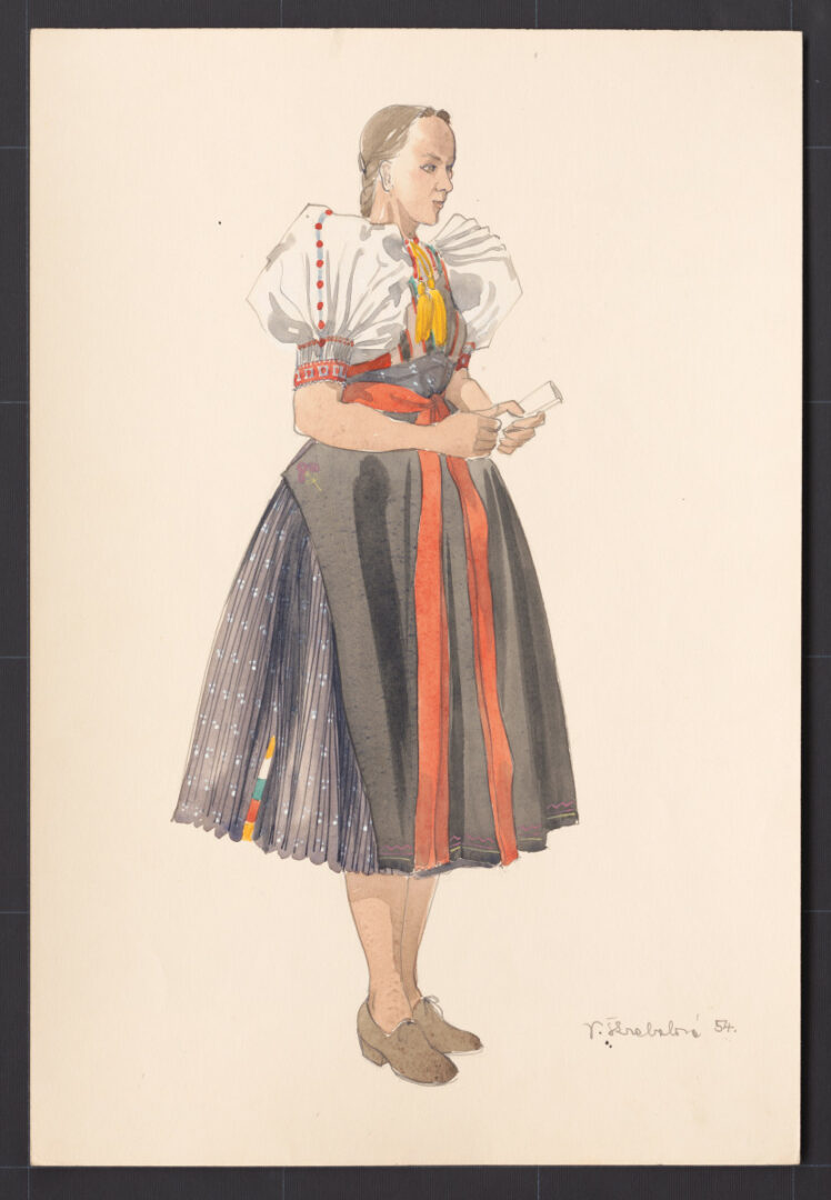 Kresba – odev dievčenský sviatočný