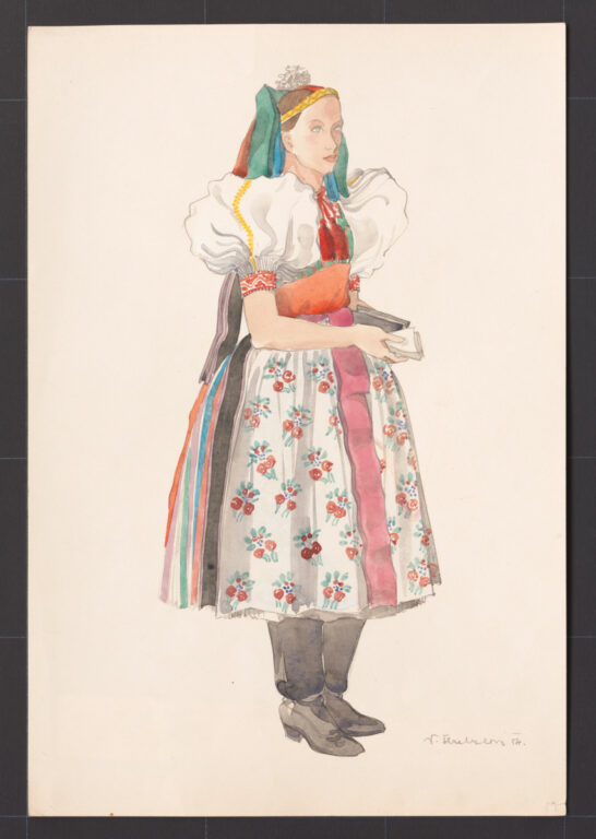 Kresba – odev dievčenský slávnostný