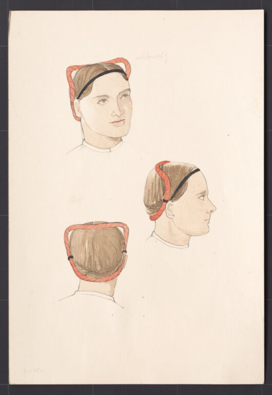 Kresba – účes ženský – postup česania