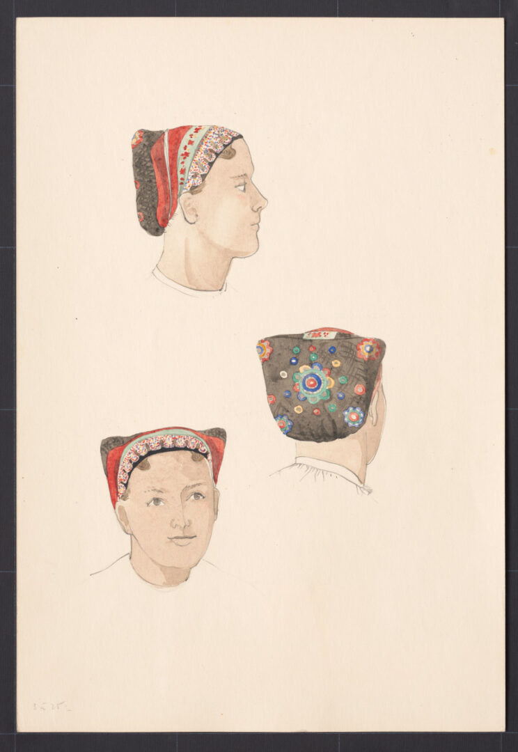 Kresba – čepiec, úprava na hlave