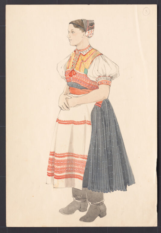 Kresba – odev ženský na nedeľné odpoludnie