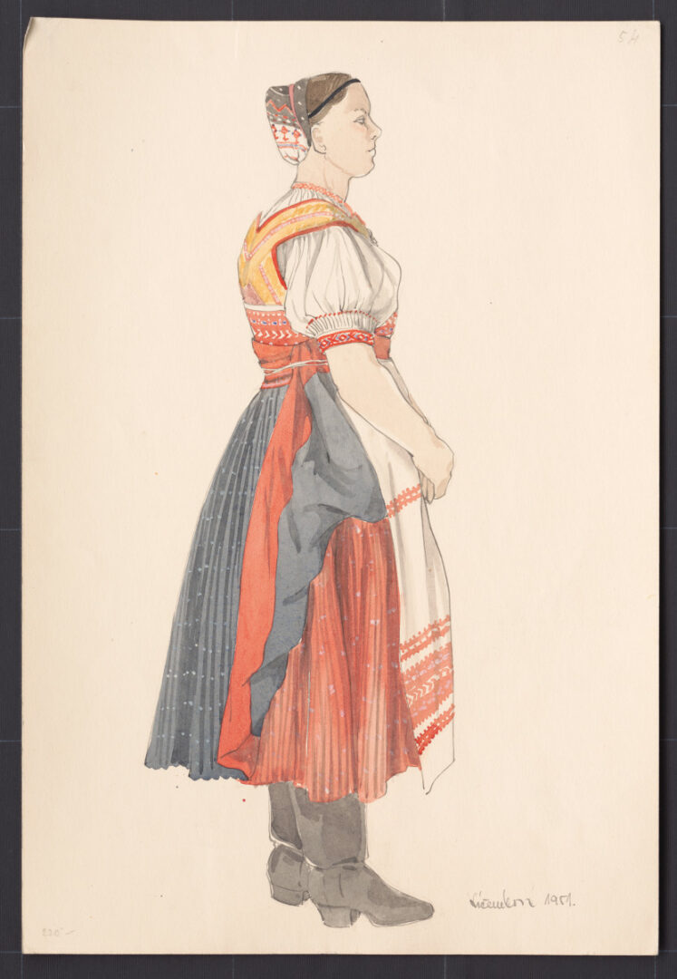 Kresba – odev ženský na nedeľné odpoludnie