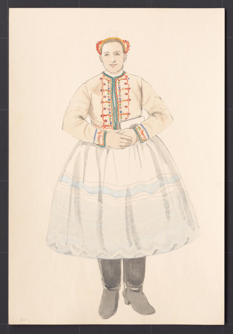 Kresba – odev dievčenský slávnostný