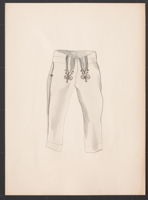 Kresba – nohavice drilichové