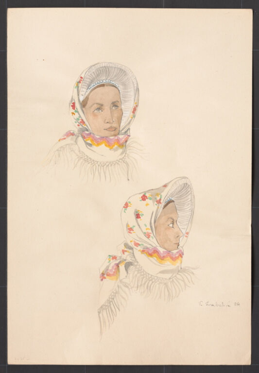 Kresba – úprava ženskej hlavy  do kostola