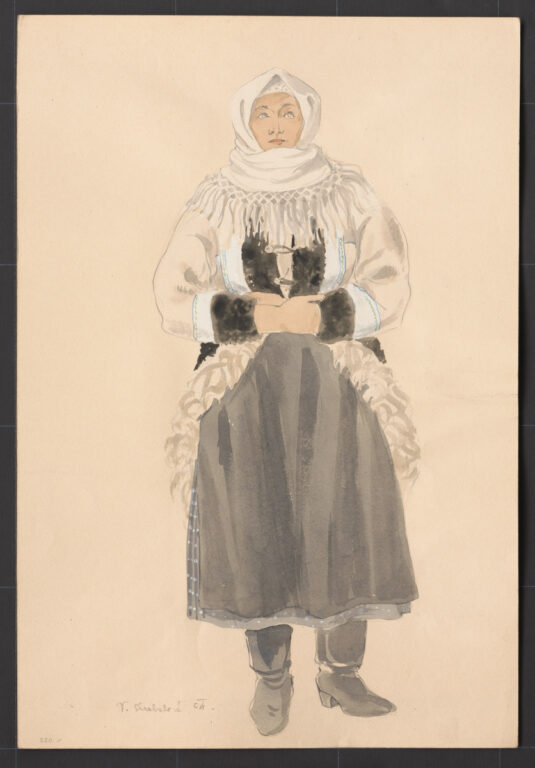 Kresba – odev ženský zimný