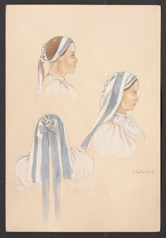 Kresba – úprava dievčenskej hlavy pod veniec