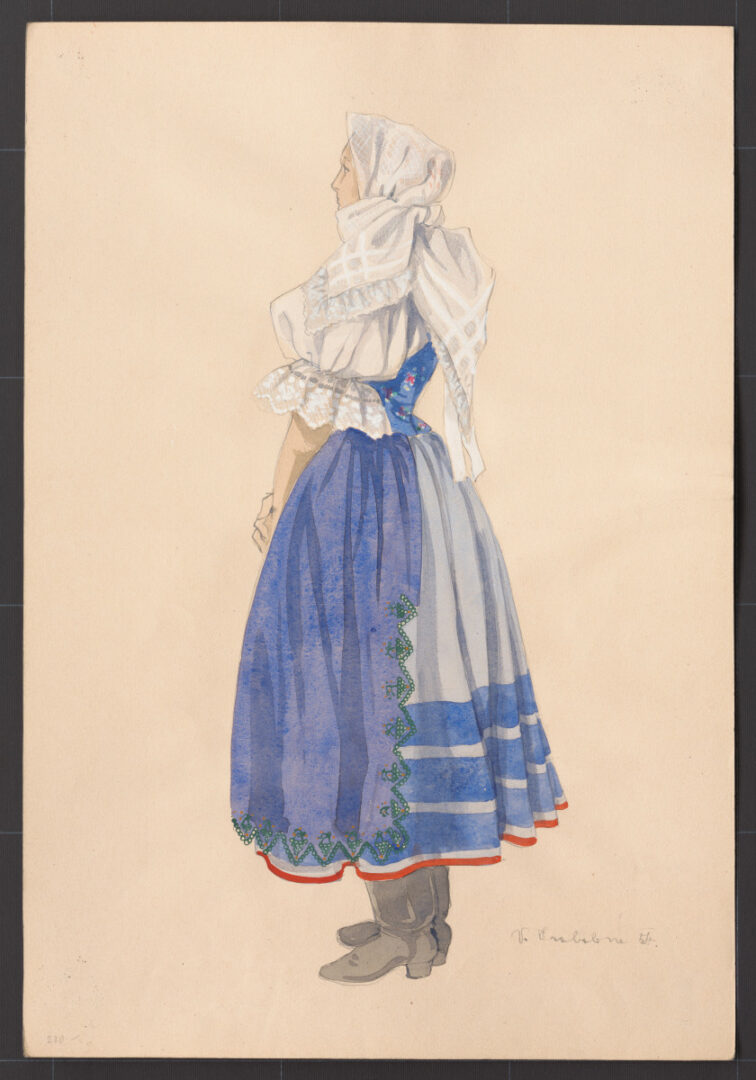 Kresba – odev dievčenský sviatočný