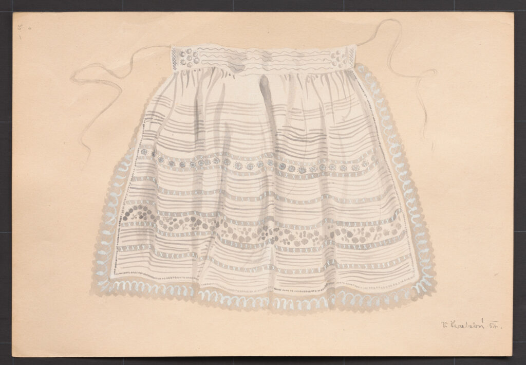 Kresba – zástera sviatočná biela