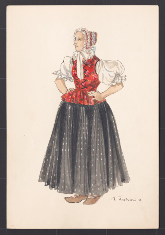 Kresba – ženský odev – starší typ