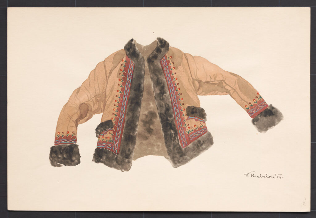 Kresba – kožuch ženský novší