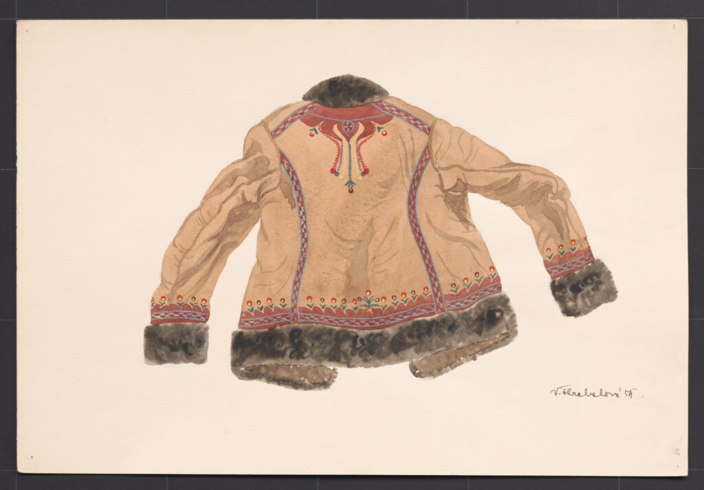 Kresba – kožuch ženský novší