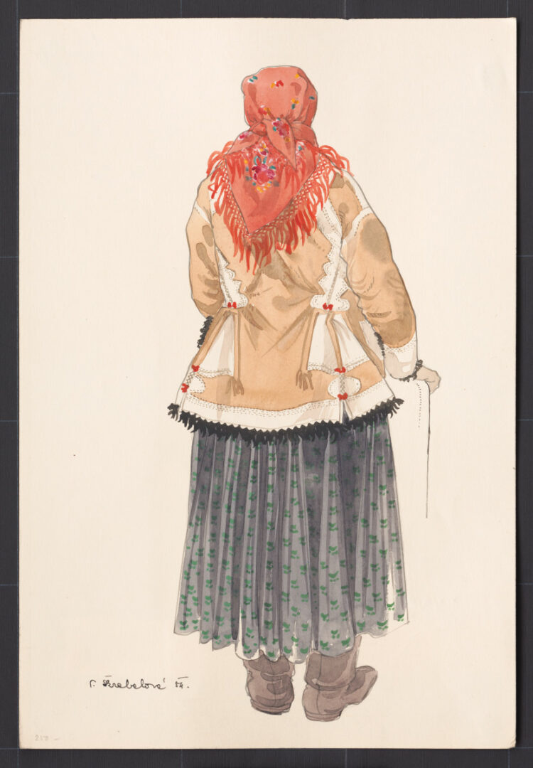 Kresba – odev ženský zimný