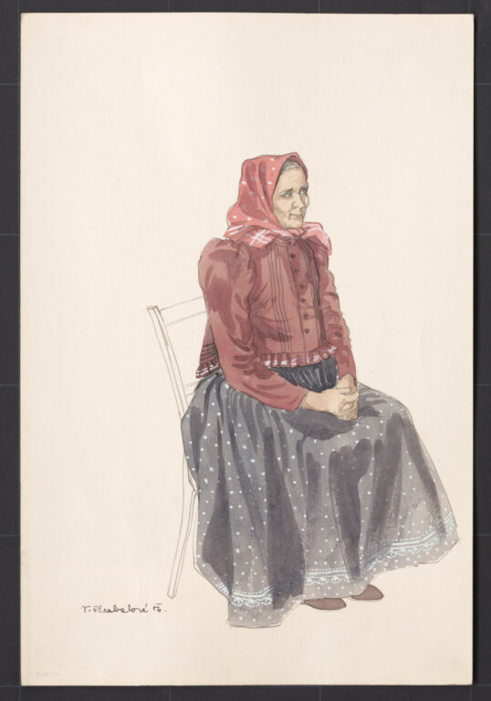 Kresba – žena v staršom type odevu