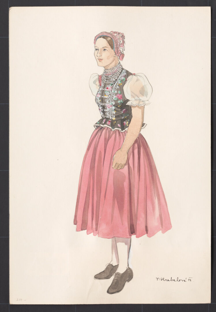 Kresba – odev mladej ženy