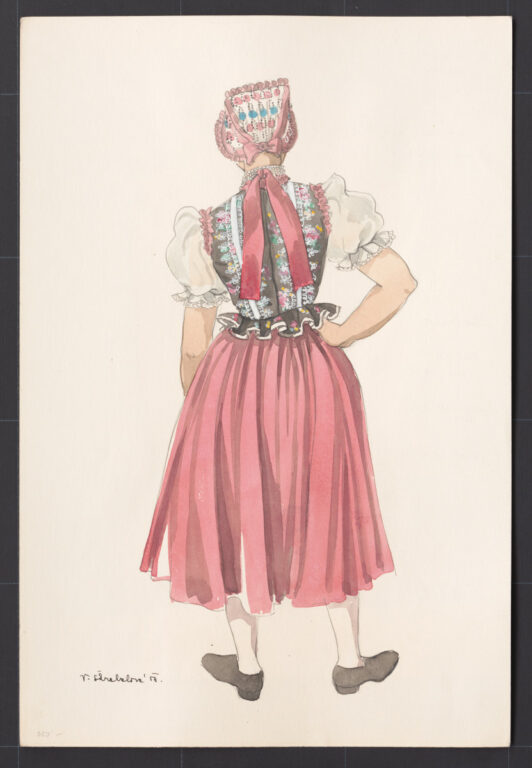 Kresba – odev mladej ženy