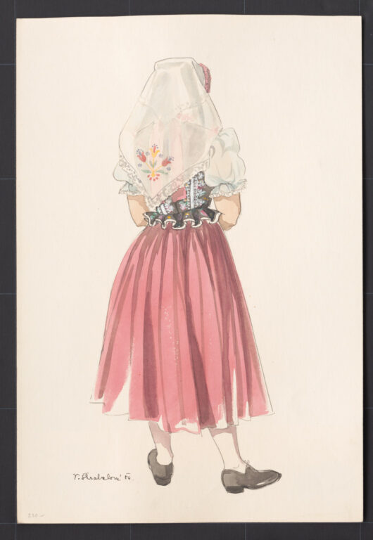 Kresba – odev mladej ženy