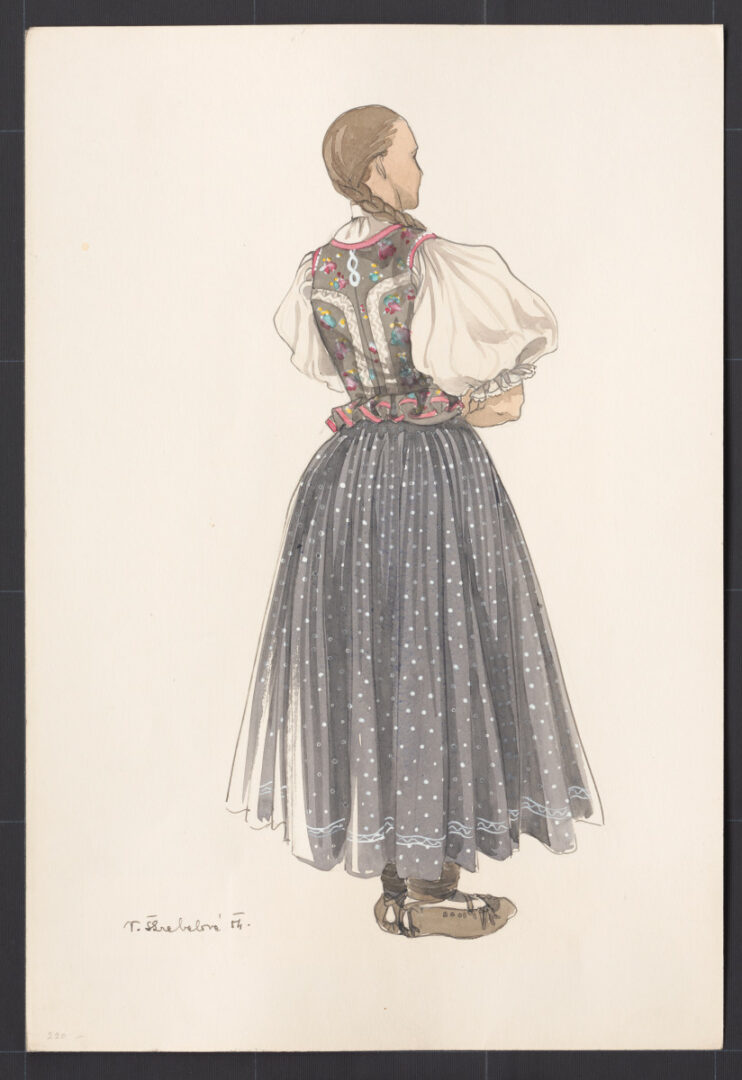 Kresba – odev dievčenský – starší typ