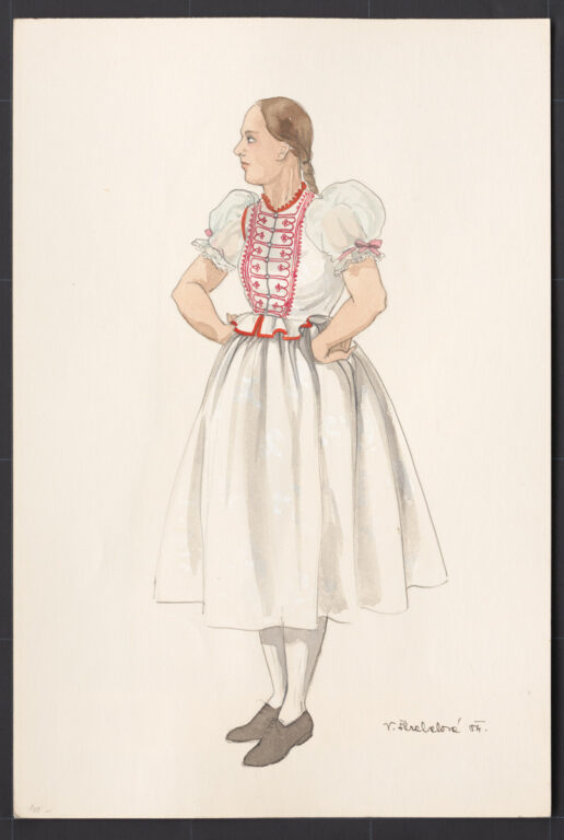 Kresba – odev družičky