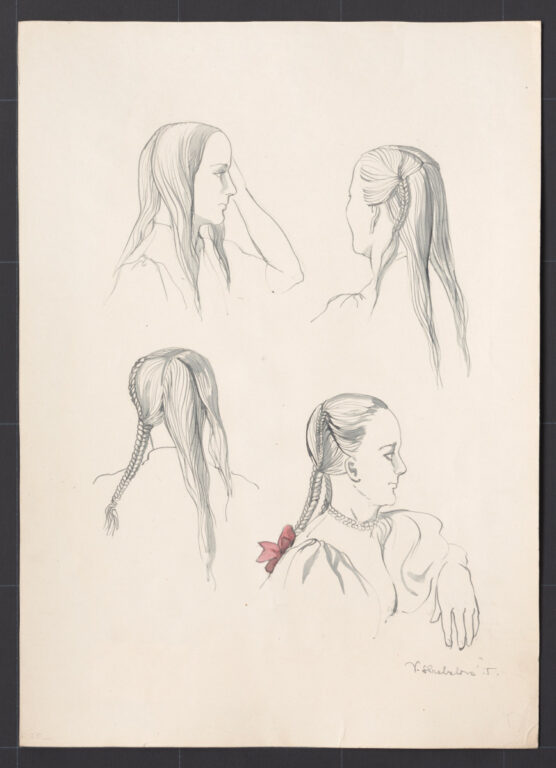 Kresba – účes dievčenský sviatočný