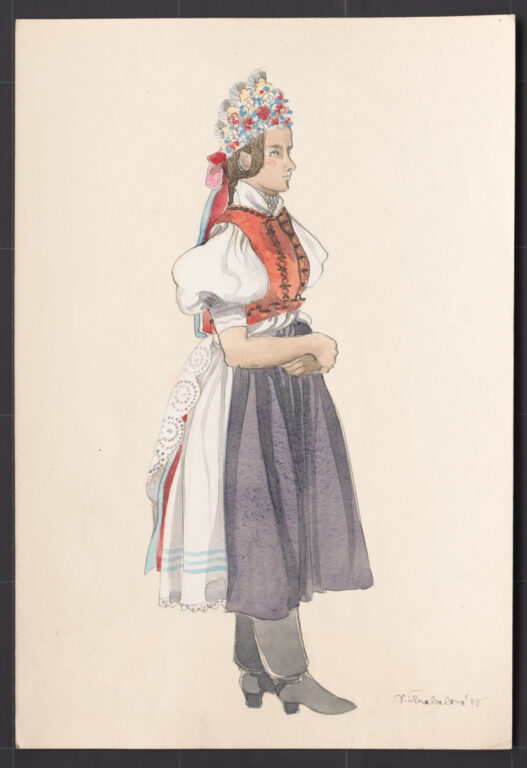 Kresba – odev dievčenský slávnostný