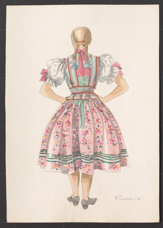 Kresba – odev dievčenský sviatočný