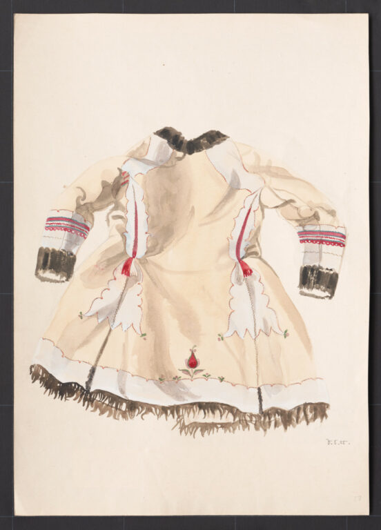 Kresba – kožuch ženský starodávny