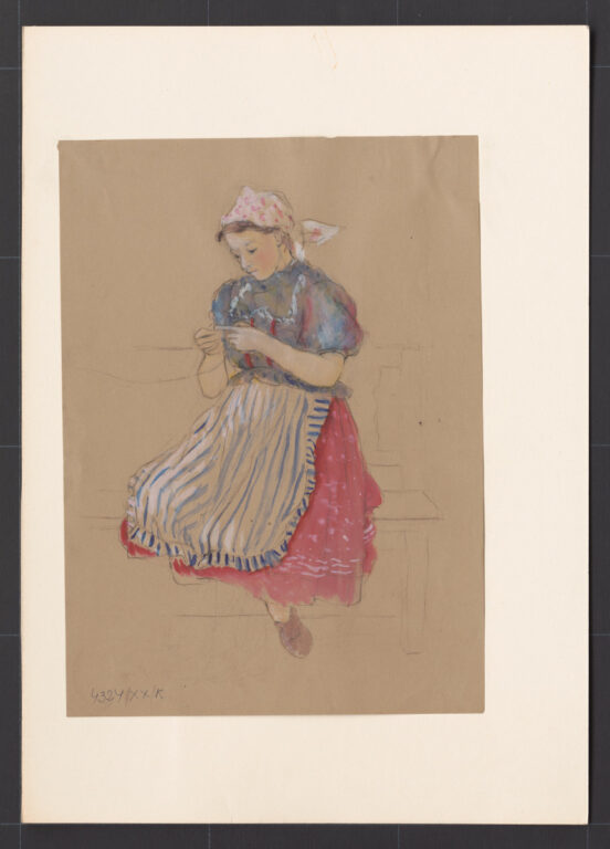 Kresba – žena v pracovnom odeve