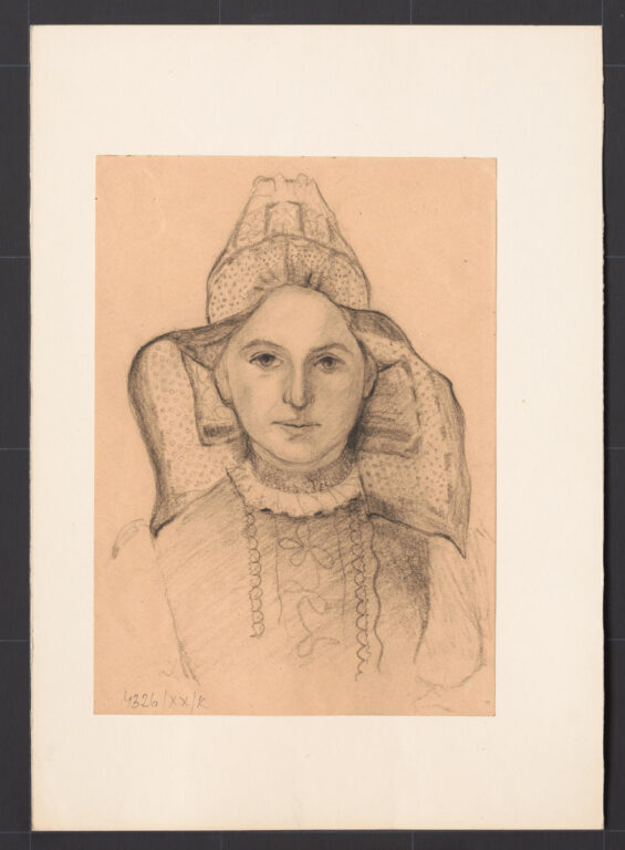 Kresba – žena v čepci