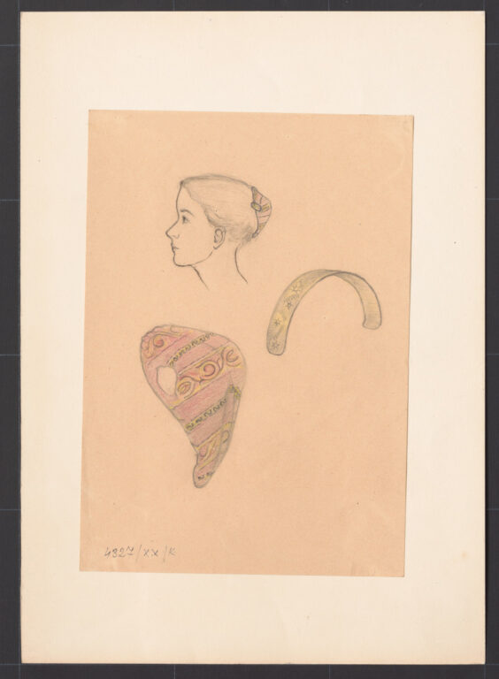 Kresba – účes ženy na košík