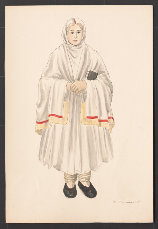 Kresba – odev ženský sviatočný zimný