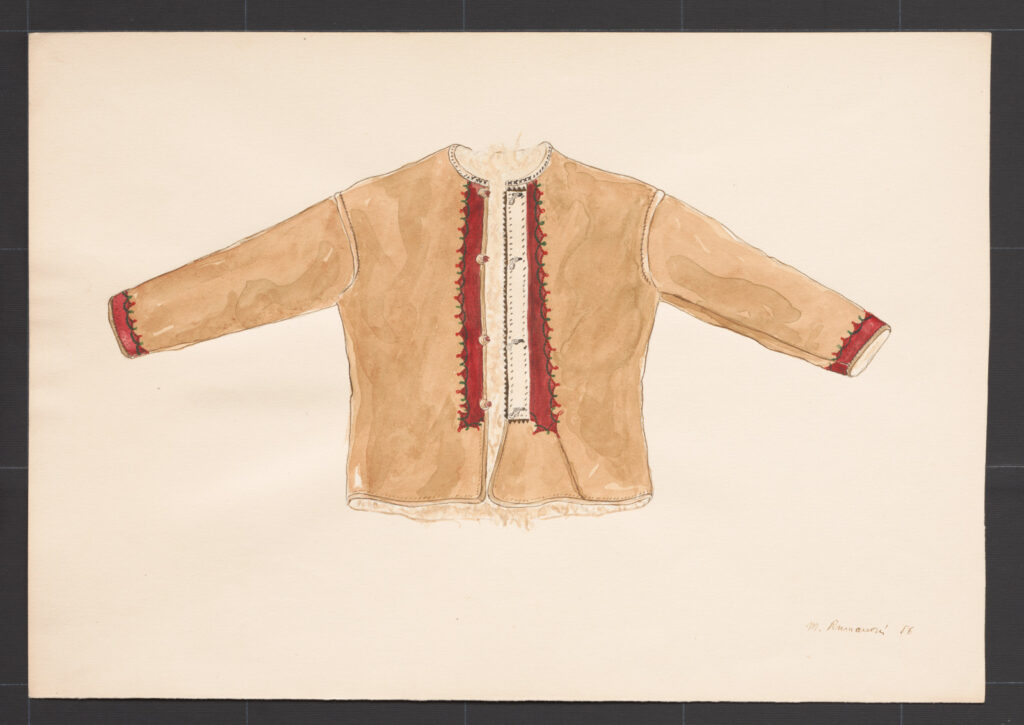 Kresba – kožuch mužský hnedý