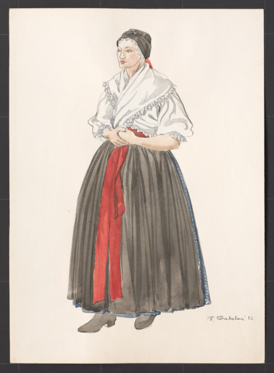 Kresba- odev ženský sviatočný