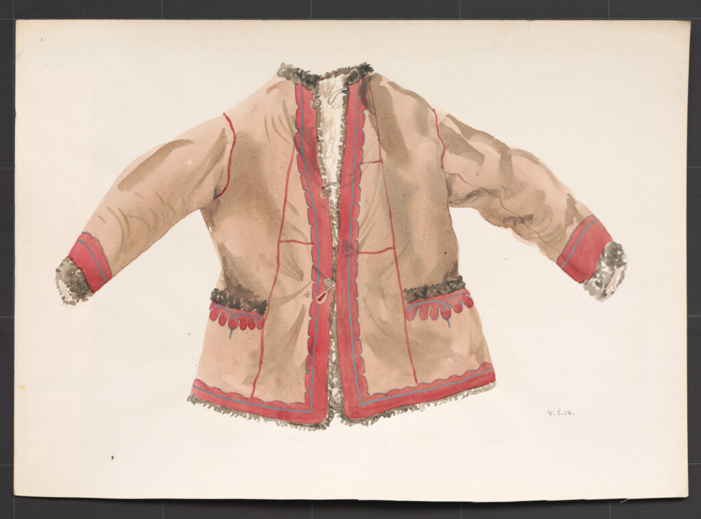 Kresba – kožuch ženský hnedý