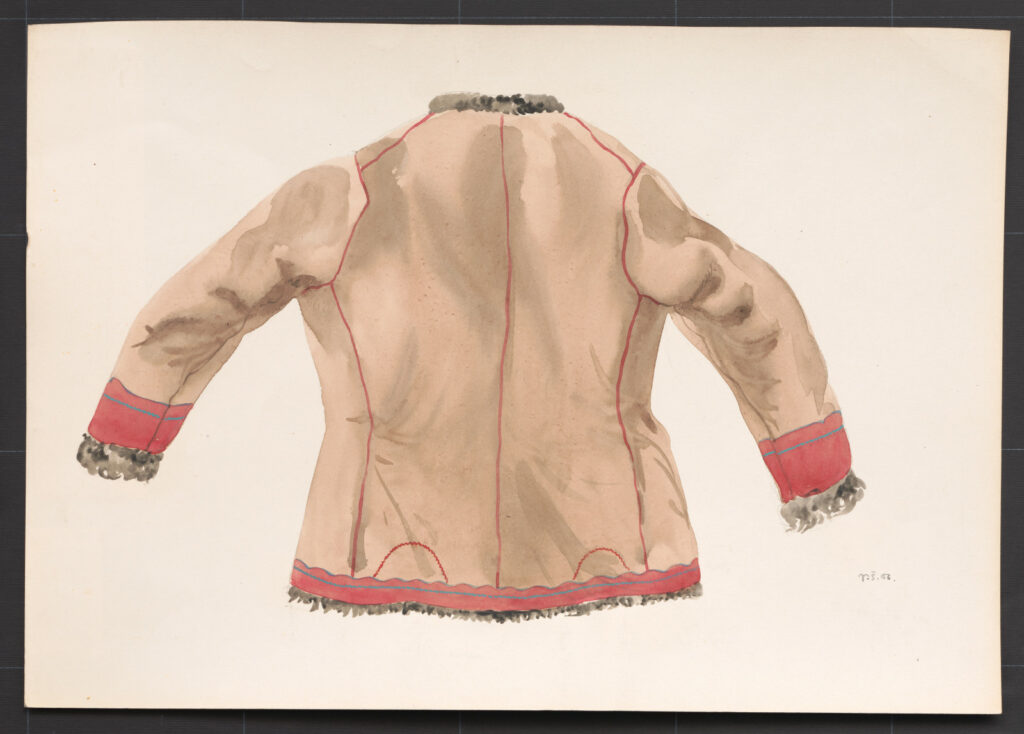 Kresba – kožuch ženský hnedý